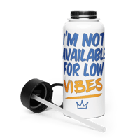 Image 1 of TOF 32 oz Stainless Steel Bottle – “I’m Not Available for Low Vibes”