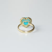 Image 3 of Sparkling Turquoise Heart Ring