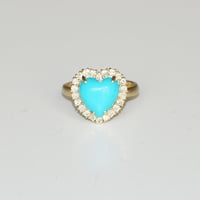 Image 1 of Sparkling Turquoise Heart Ring