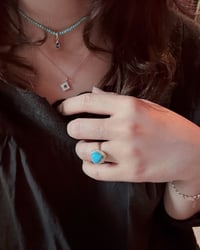 Image 4 of Sparkling Turquoise Heart Ring