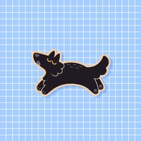 Little Black Wolf Wooden Pin