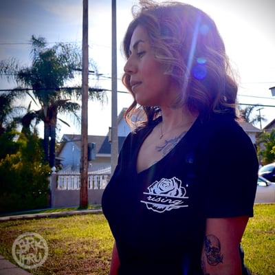 Image of Rising V-Neck Top “by brkthru” 