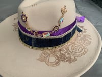 Image 1 of "Jesus Ancla Firme y Segura" Hand Burned Fedora Wide Brim Hat