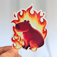 Image 1 of Autocollant Capy en feu