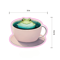 Image 3 of Autocollant Grenouille dans une tasse