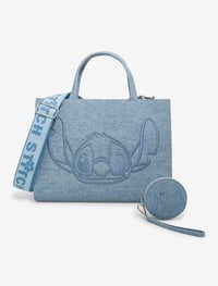 Image 1 of LIGHT BLUE STITCHH PURSE