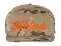 Image 2 of “BASSTARD” 3D Puff Embroidered SnapBack Desert Sand Camo / ORANGE