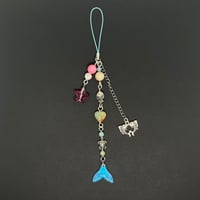 Caribbean Calcite/ White Jade Beach Phone Charm