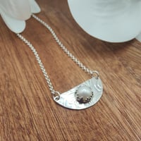 Image 3 of Cultured Pearl Sterling Silver Spoon Necklace
