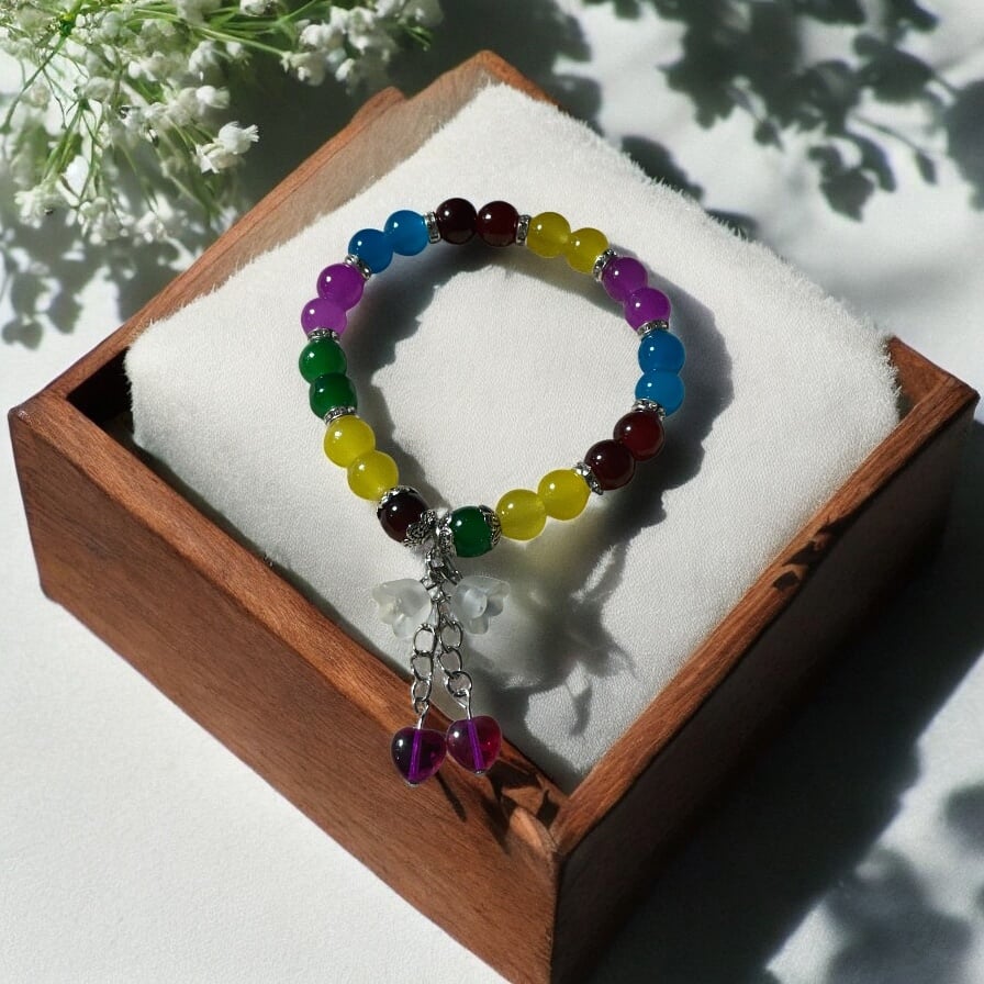 Image of Colorful Glass Bead Bracelet