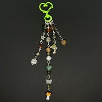 Picture Jasper/Green Lace Jade Mushroom keychain