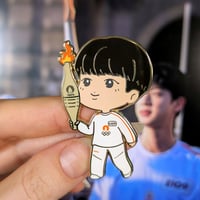 Image 1 of Olympic Torchbearer Jin Enamel Pin