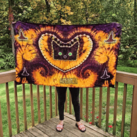 Image 5 of Ice Dyed Black Cat (36x54 inches) Tapestry