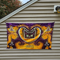 Image 2 of Ice Dyed Black Cat (36x54 inches) Tapestry