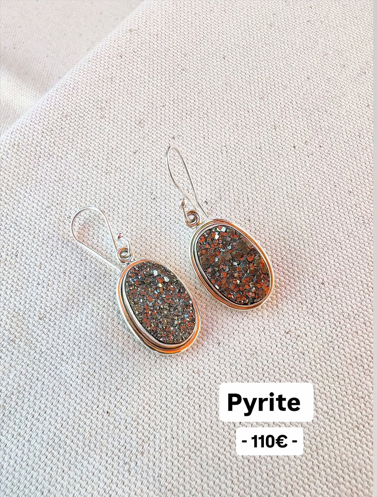 Image of Boucles pyrite et argent 925