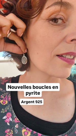 Image of Boucles pyrite et argent 925