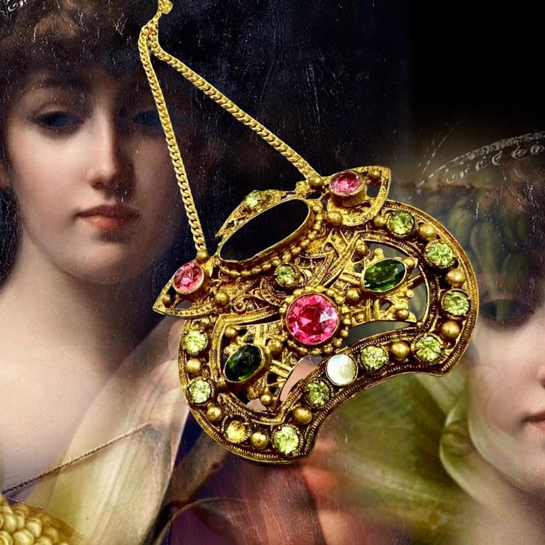 Austro Hungarian antique buckle necklace 