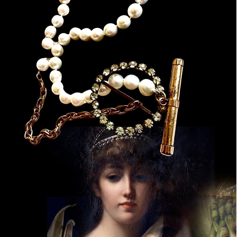 Asymmetrical Art deco buckle necklace