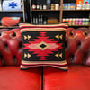 AZTEC CUSHION - BLACK AND RED