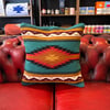 AZTEC CUSHION - TURQUOISE