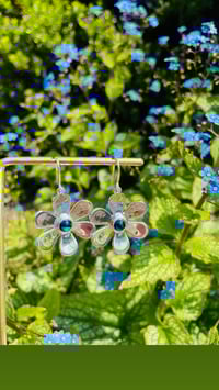 Daisy Blue Abalone Danglers