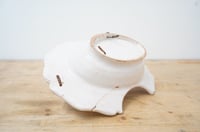 Image 2 of Antique French Faience Shaving Bowl - Circa 19th Century w/ rivet repairs.