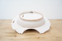 Image 3 of Antique French Faience Shaving Bowl - Circa 19th Century w/ rivet repairs.