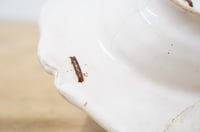 Image 4 of Antique French Faience Shaving Bowl - Circa 19th Century w/ rivet repairs.