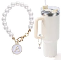 Image 1 of Pearl Letter Charms For Tumblers