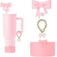 Image 2 of 3 Piece Bow Tumbler Accessory Set | 8 Colors 