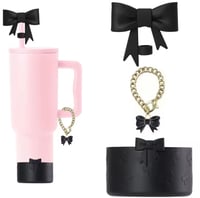 Image 4 of 3 Piece Bow Tumbler Accessory Set | 8 Colors 