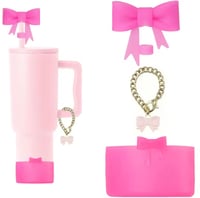 Image 1 of 3 Piece Bow Tumbler Accessory Set | 8 Colors 
