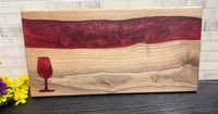 Image 1 of Wine Glass Epoxy and Walnut Serving/Cutting Board