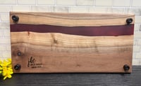 Image 2 of Wine Glass Epoxy and Walnut Serving/Cutting Board