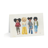 Four Girlfriends - HarperIman Greeting Card