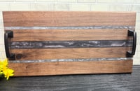 Image 2 of Black Cherry and Silver Epoxy and Walnut Charcuterie Board