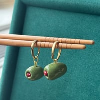 Image 3 of Green Olive Earrings 🫒