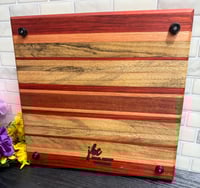Image 2 of Padauk, Black Limba, and Cherry Cutting Board with Juice Groove