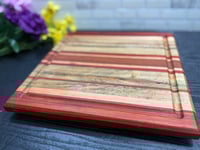 Image 3 of Padauk, Black Limba, and Cherry Cutting Board with Juice Groove