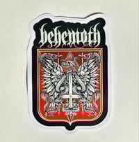 Image 1 of Large Behemoth Upside-Down Cross Emblem Matte Vinyl Sticker
