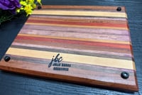 Image 4 of Purple Heart, Padauk, Walnut, Cherry, and Sapele Cutting Board