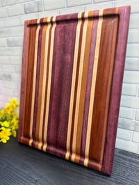 Image 2 of Purple Heart, Sapele, Walnut, Cherry, and Maple Cutting Board