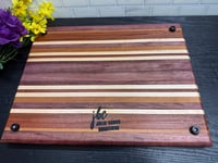 Image 3 of Purple Heart, Sapele, Walnut, Cherry, and Maple Cutting Board