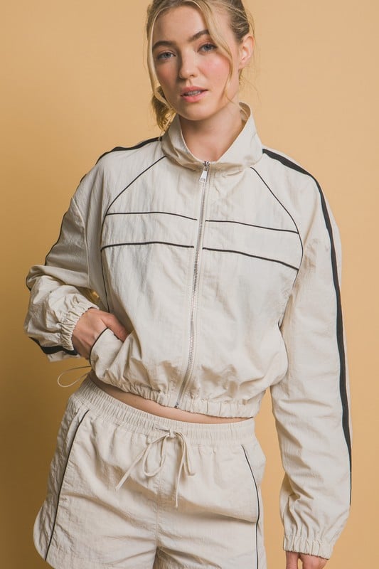Image of Windbreaker Short Set (tan) 