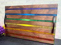 Image 3 of Walnut Epoxy Rainbow Charcuterie Board