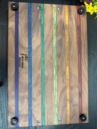 Image 5 of Walnut Epoxy Rainbow Charcuterie Board