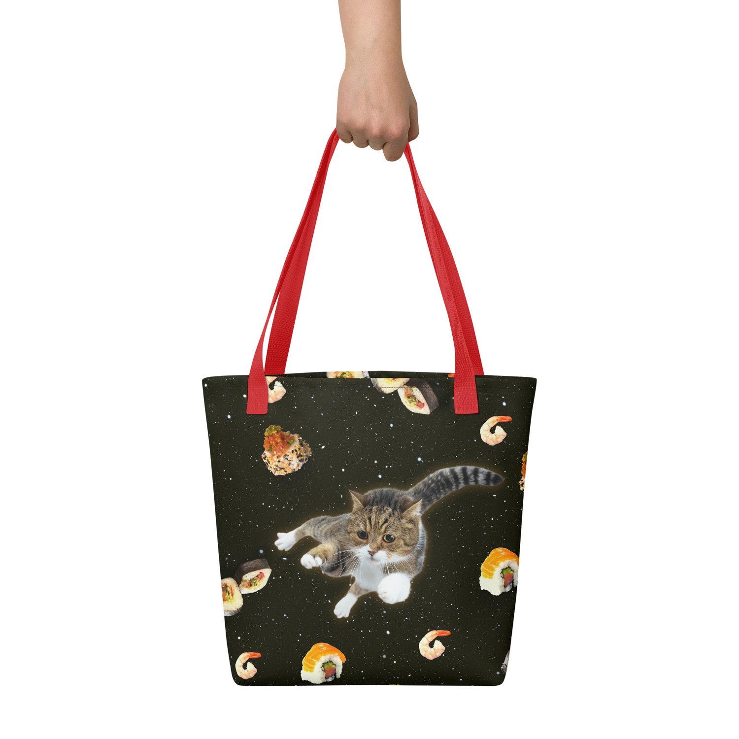 Image of Sushi Cat in Space - All Over Print - Tote Bag
