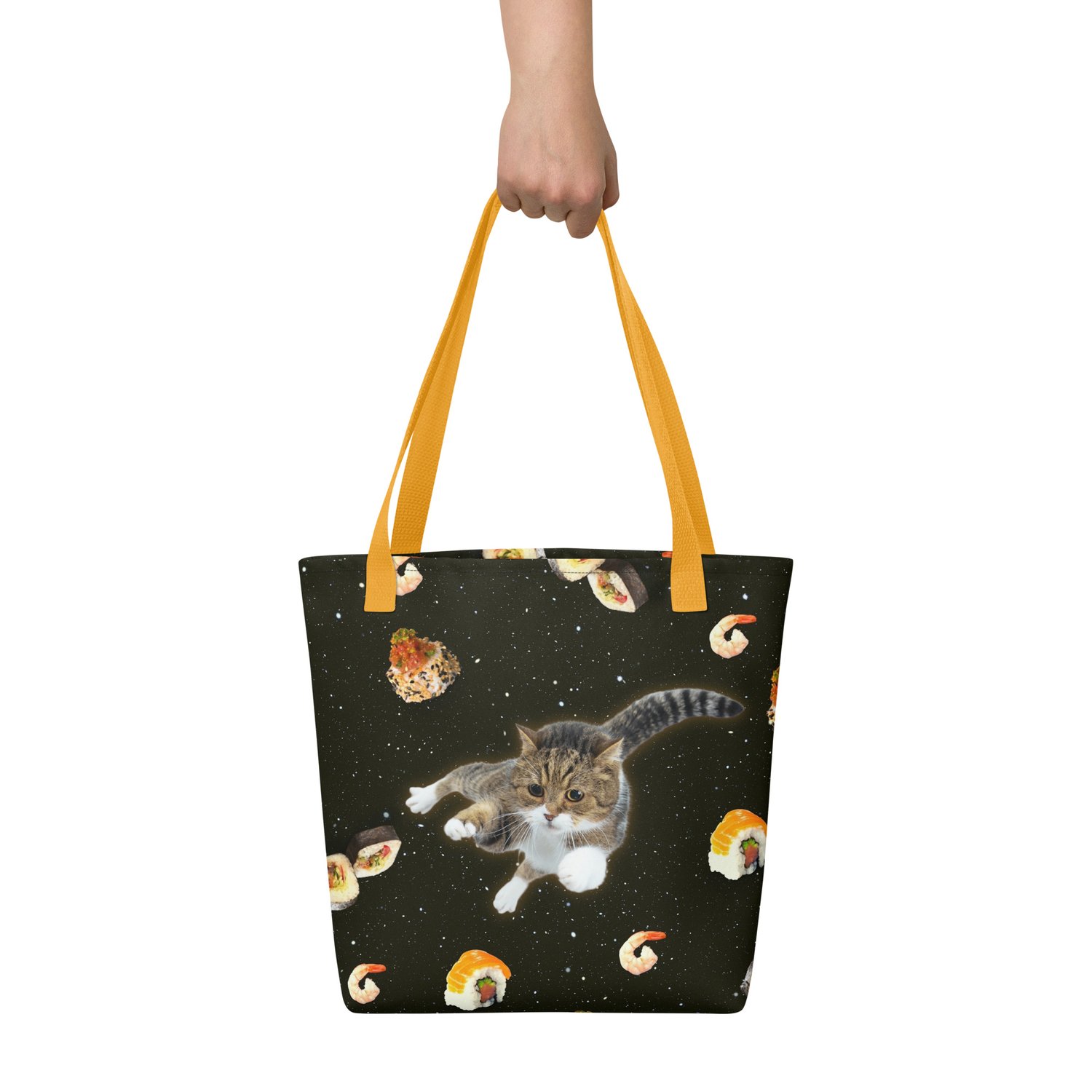 Image of Sushi Cat in Space - All Over Print - Tote Bag