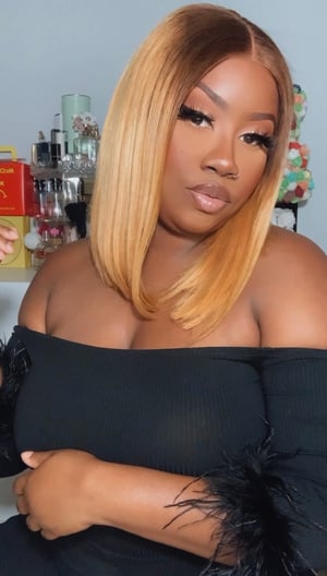 Image of 5”x5” Honey Blonde Ombré Closure Bob in 12”