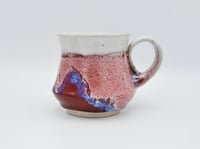 Image 2 of Waisted Cranberry, White, and Blue Mug 1